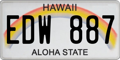 HI license plate EDW887