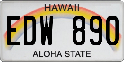 HI license plate EDW890