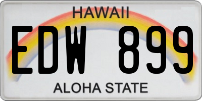 HI license plate EDW899