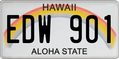 HI license plate EDW901