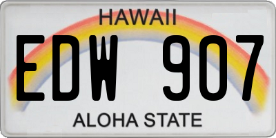 HI license plate EDW907