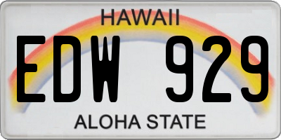 HI license plate EDW929
