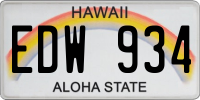 HI license plate EDW934