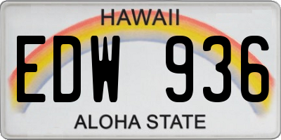 HI license plate EDW936