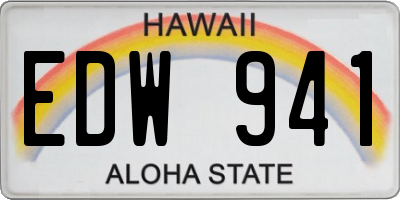 HI license plate EDW941