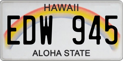 HI license plate EDW945