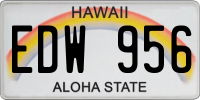HI license plate EDW956