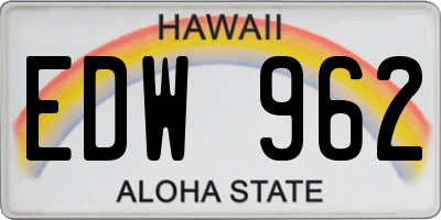 HI license plate EDW962