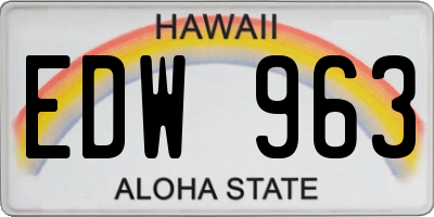HI license plate EDW963