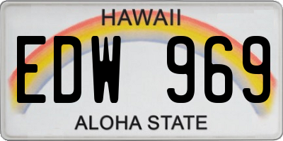 HI license plate EDW969