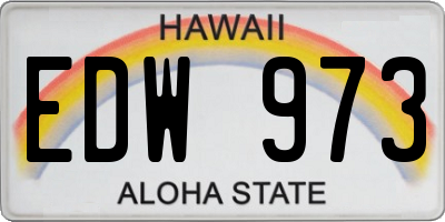 HI license plate EDW973
