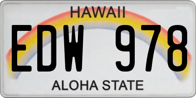 HI license plate EDW978
