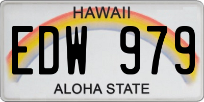 HI license plate EDW979