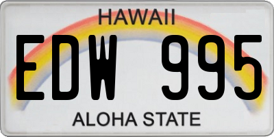 HI license plate EDW995