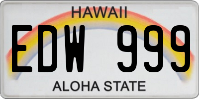 HI license plate EDW999