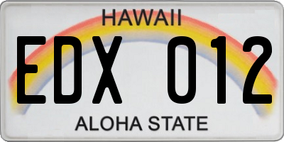 HI license plate EDX012