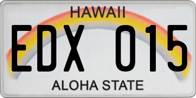HI license plate EDX015