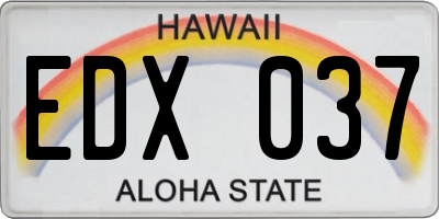 HI license plate EDX037