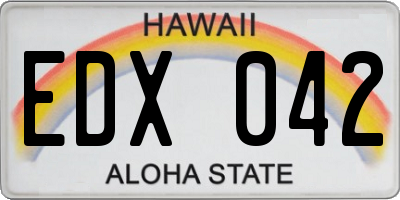 HI license plate EDX042