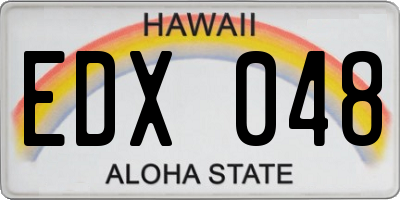 HI license plate EDX048