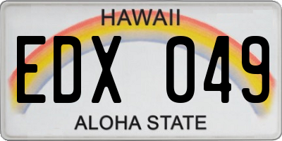 HI license plate EDX049