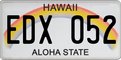 HI license plate EDX052