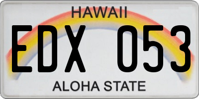 HI license plate EDX053