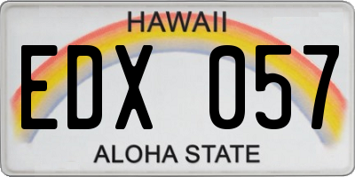 HI license plate EDX057