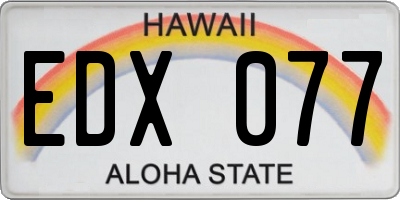 HI license plate EDX077