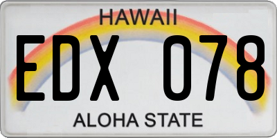 HI license plate EDX078