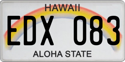 HI license plate EDX083