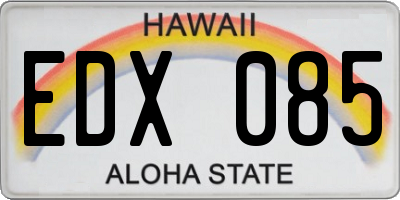 HI license plate EDX085