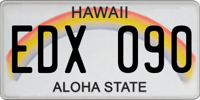HI license plate EDX090