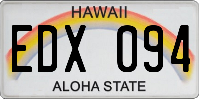 HI license plate EDX094