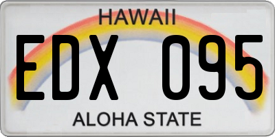 HI license plate EDX095