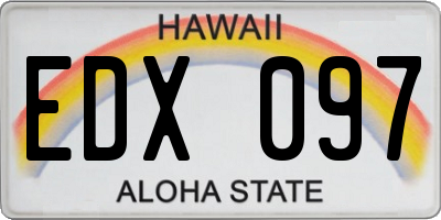 HI license plate EDX097