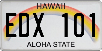 HI license plate EDX101