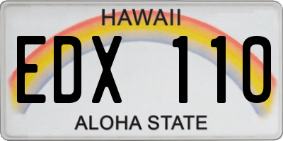 HI license plate EDX110