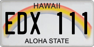 HI license plate EDX111