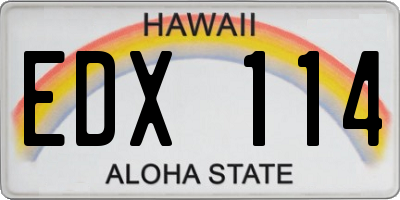 HI license plate EDX114