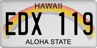 HI license plate EDX119