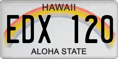 HI license plate EDX120
