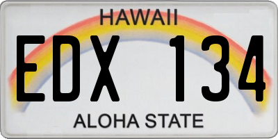 HI license plate EDX134