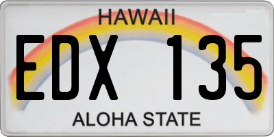 HI license plate EDX135