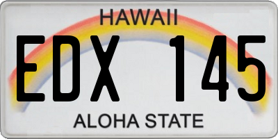 HI license plate EDX145