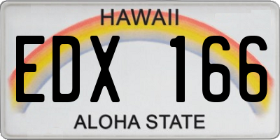 HI license plate EDX166