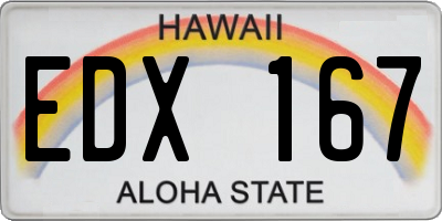HI license plate EDX167