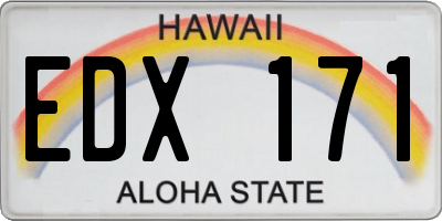 HI license plate EDX171