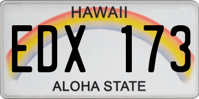 HI license plate EDX173