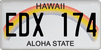 HI license plate EDX174